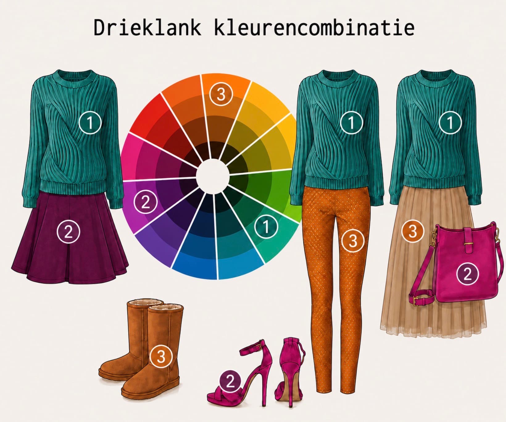 De complete gids voor kleurencombinaties, drieklank kleurencombinatie (3)