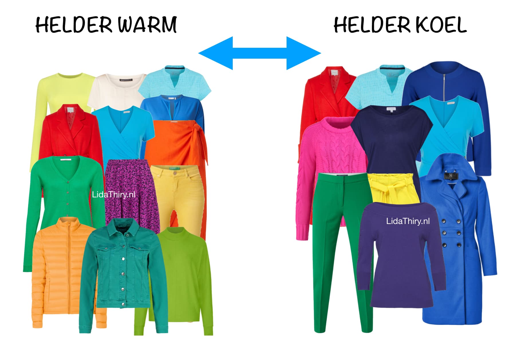 Helder-warm versus helder-koel kleurtype