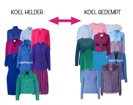 Koel-helder versus koel-gedempt kleurtype