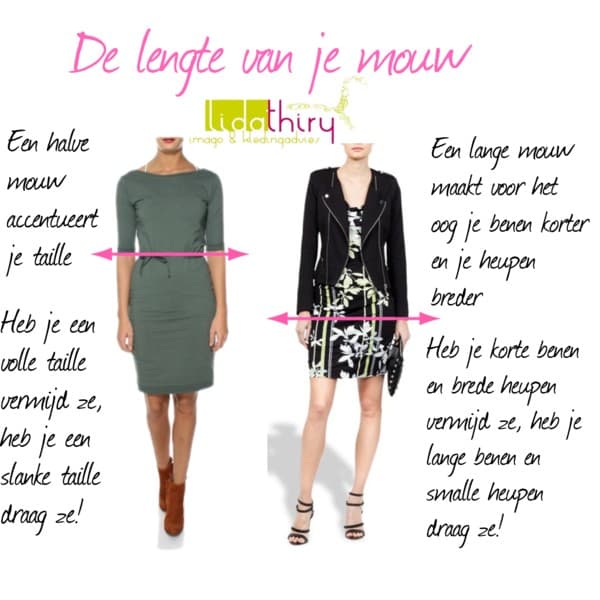De ideale mouwlengte - het effect van horizontale lijnen