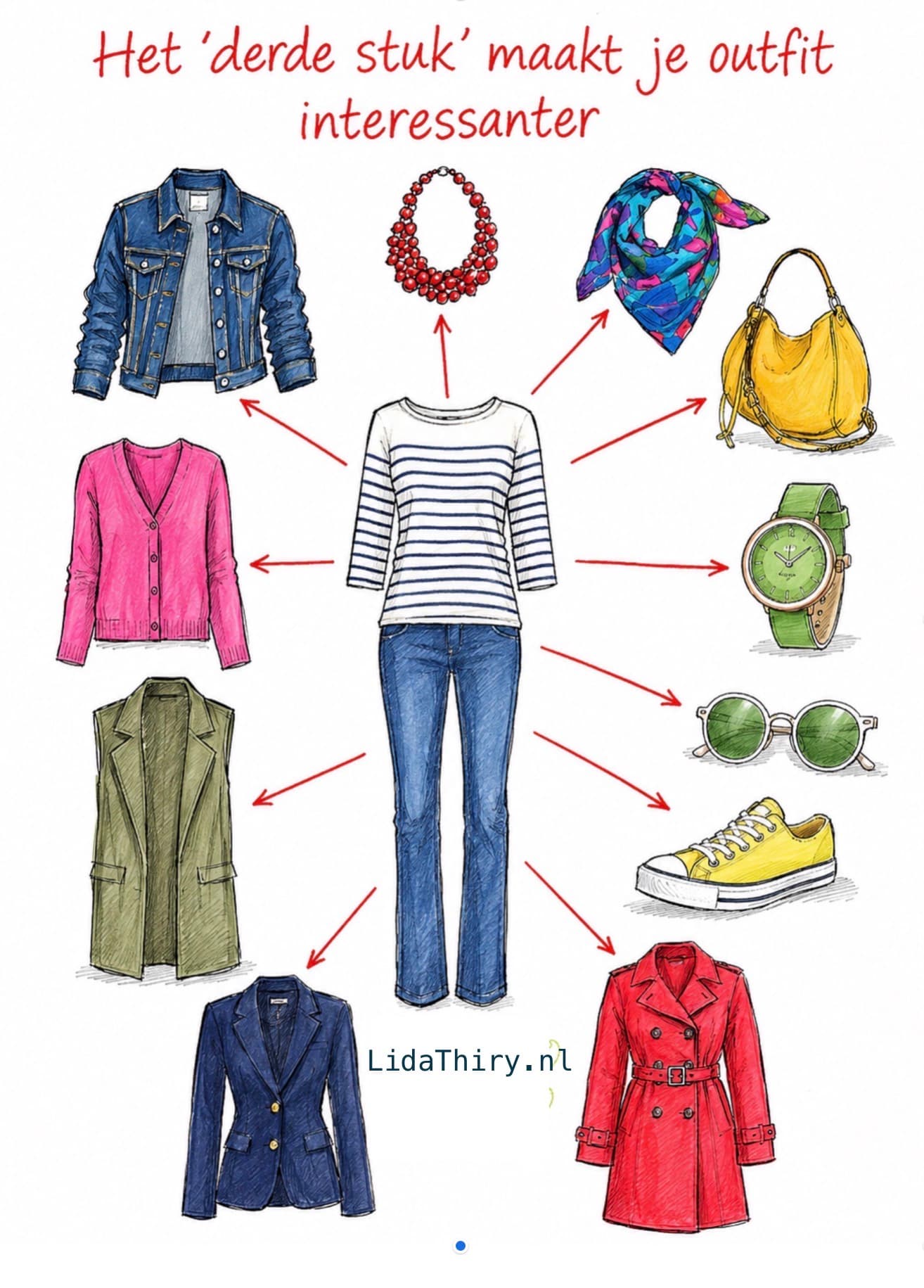 Het derde stuk maakt je outfit stijlvoller en interessanter