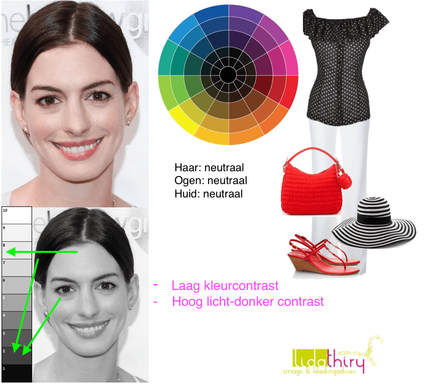 Een laag kleurcontrast in je uiterlijk en in je outfit