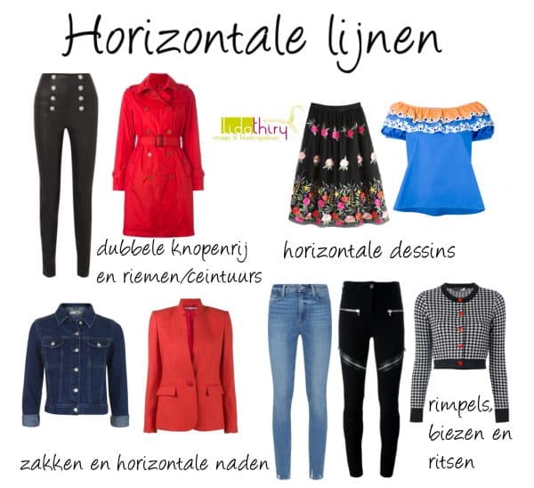 Horizontale lijnen verkorten en verbreden - lijnen in kleding (2)