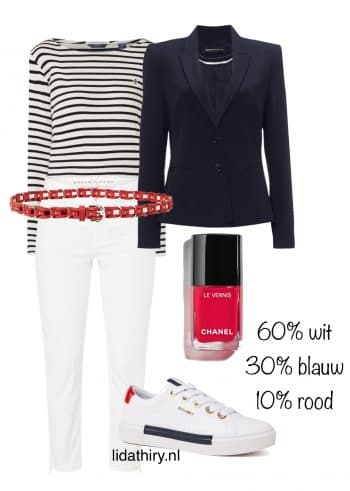Gebruik de 60-30-10 formule voor kleurencombinaties in je outfit