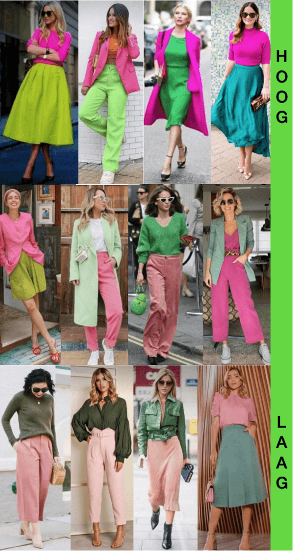 Roze met groen